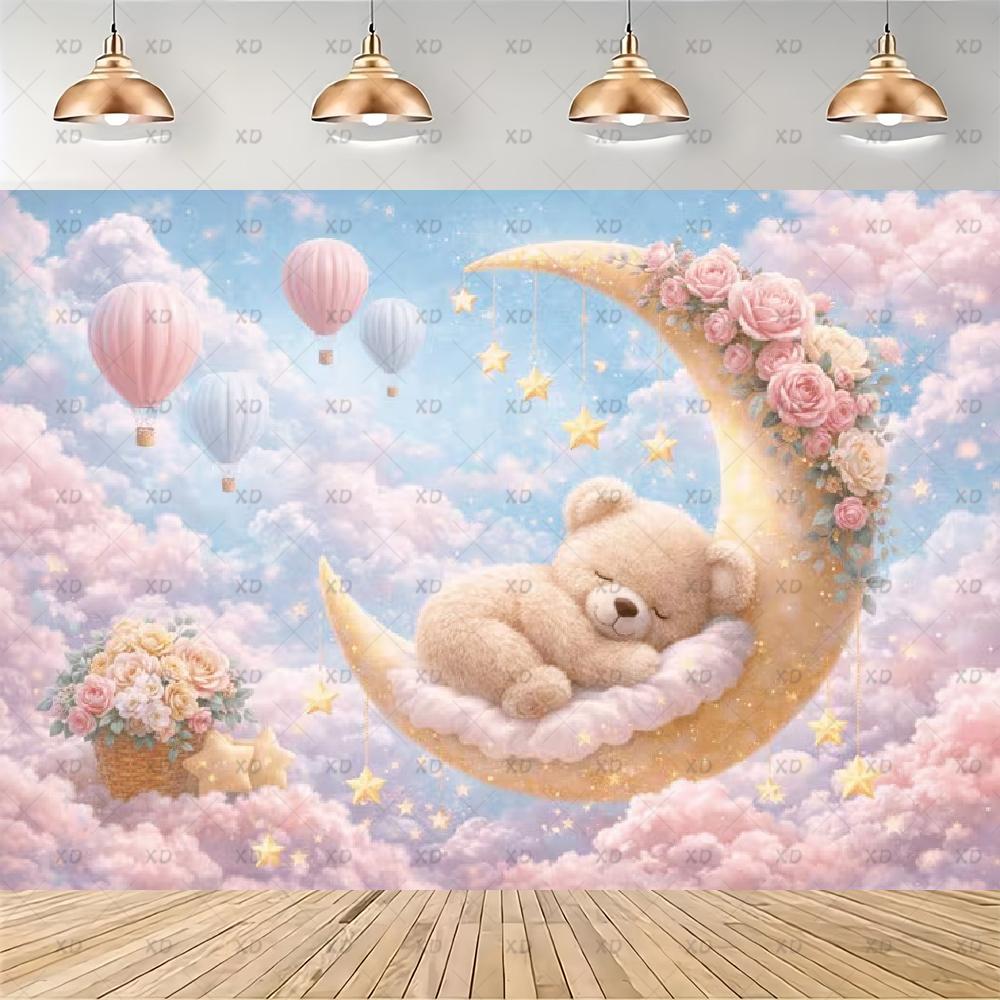 Pink Teddy Bear Photography Backdrop Sweet Dreamy Birthday Party Decoration Background Baby Shower Photo Booth Banner Supplies