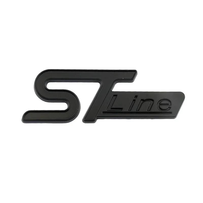 CSVJ8 3D Metal ST Line Head Front Grille Car Trunk Emblem Badge Chrome Sticker For Ford Focus x 2 3 Kuga Fiesta Mondeo Auto Styling
