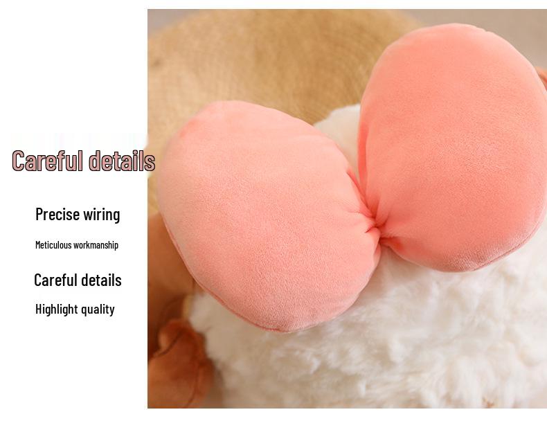 Adorable Aries Plush Sheep Doll with Bowtie - Soft Sleeping Pillow for Kids