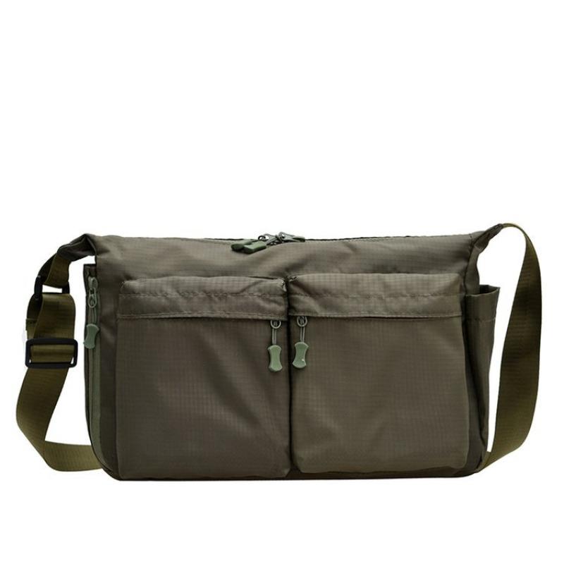 Geantă mesager casual îngroșată de calitate superioară, geantă de umăr unică, geantă mare pentru laptop, geantă sport cu buzunare multiple pentru bărbați și femei verde