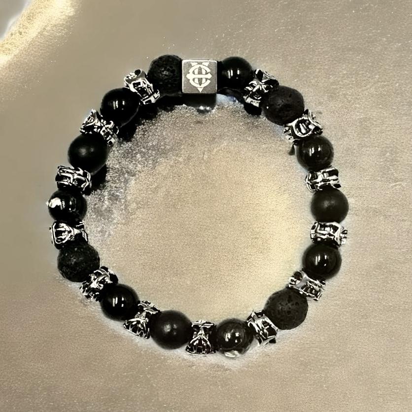 Eightvolume Ev Emblem Bead Bracelet (Black)