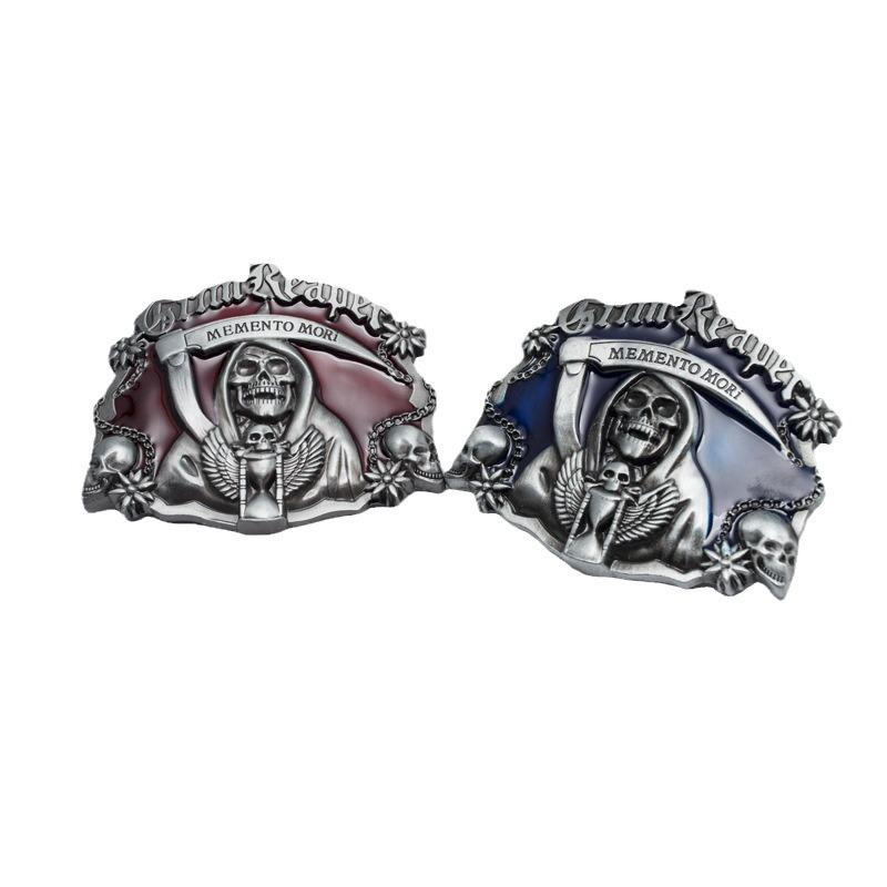 Men's Trendy Red Retro Skull Punk Belt Buckle