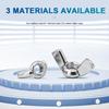NINDEJIN 3-20pcs Butterfly Wing Nuts M3 M4 M5 M6 M8 M10 M12 Stainless Steel Wing Nuts Zinc Plated Hand Tighten Nut DIN315