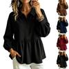 Women's Corduroy Blouse with Sleeves, Loose Fit and Waist Cinching for Casual Wear