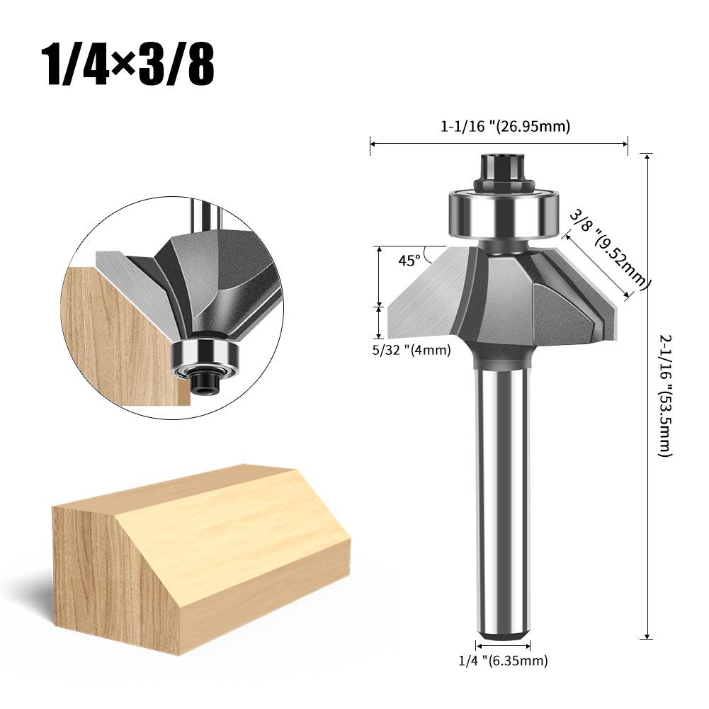 45 Degree Bevel Cutter Woodworking Milling Cutter Trimming Machine Engraving Cutter Head 45 Degree Chamfer Cutter 45 ° Bevel Cutter