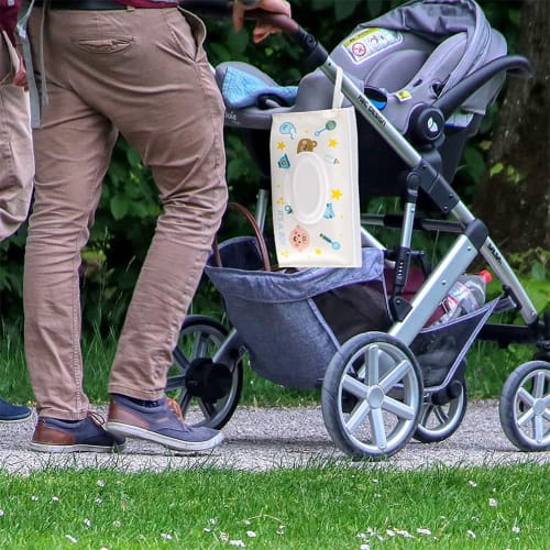 Set of 4 Portable Baby Wipe Bags with Flip Covers, Refillable and Portable, Lightweight, and Easy To Carry for Outdoor Activities, Travel, and Outings