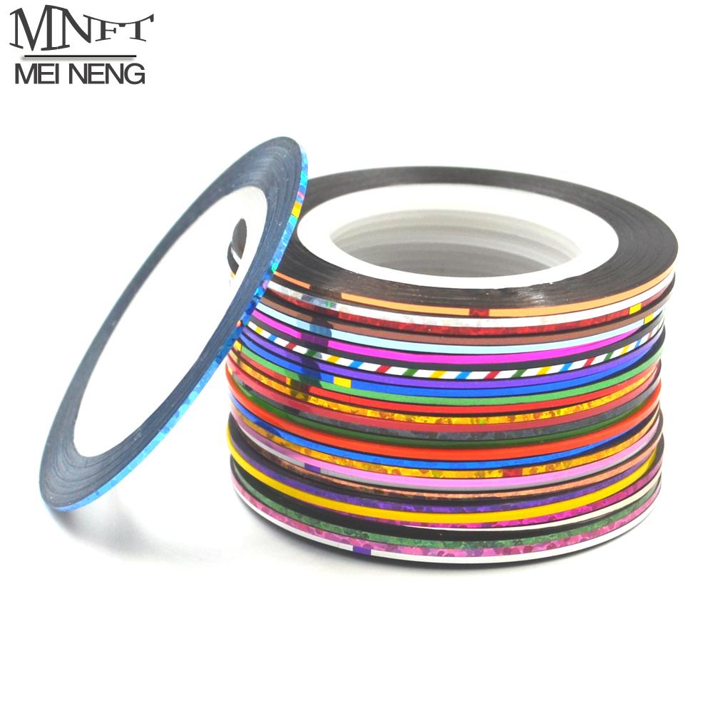 MNFT 60pcs 1mm*20yards colorful Tinsel Chenille Fly Tying Material UV Shinning Lines Tape for Fly Fishing Nymph Chironomid