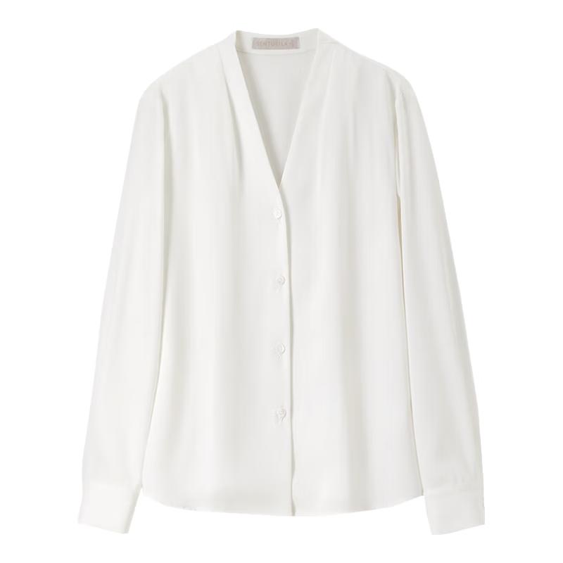 Women's V-Neck Chiffon Long Sleeve Blouse