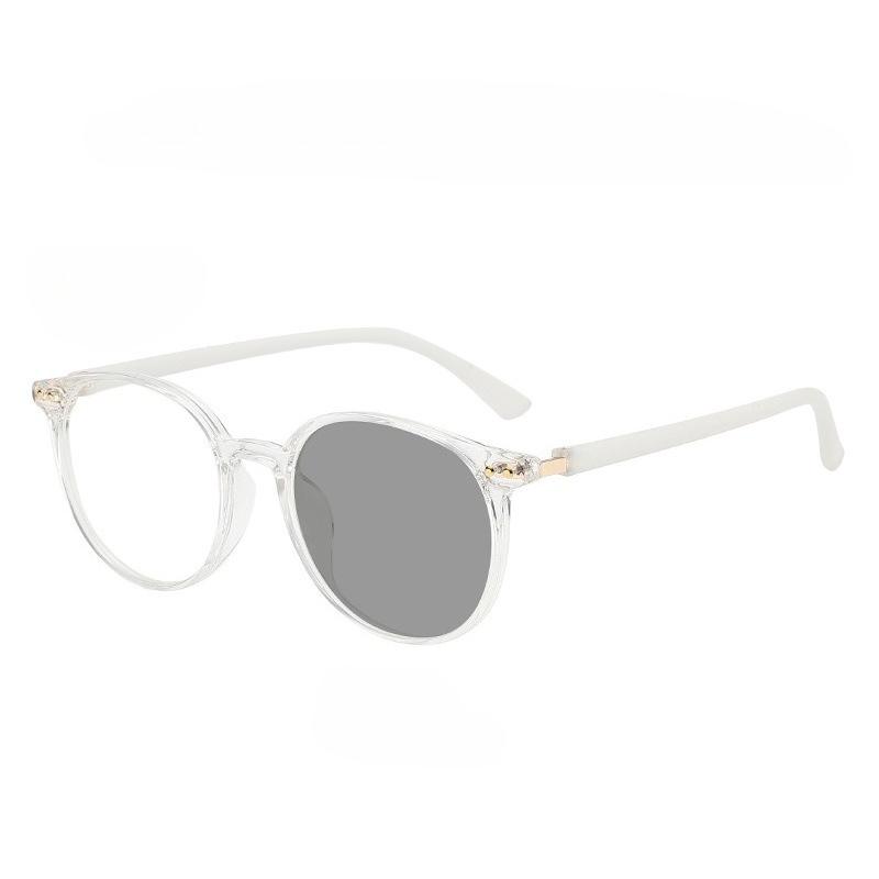 2026 New High-definition Round Frame Photochromic Women's Myopia Glasses Retro Neutral High-quality Anti Blue Light Glasses