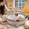 Woven Cat Bed With Scratching Pad Round Pet Nest Small Medium Cats