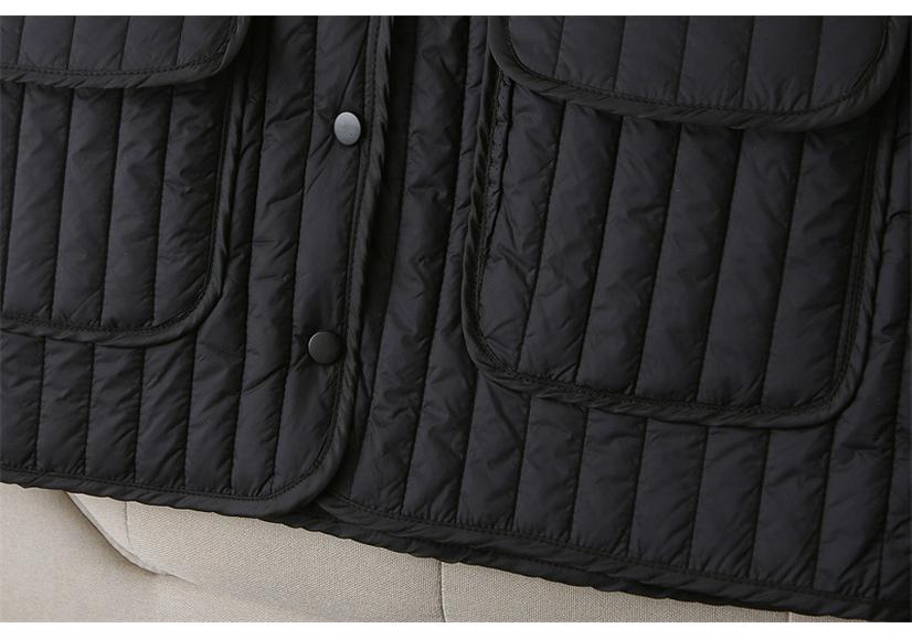 2025 Autumn/Winter Plus Size Vertical Stripe Lightweight Padded Vest for Slimming Chubby Girls, Style 1754