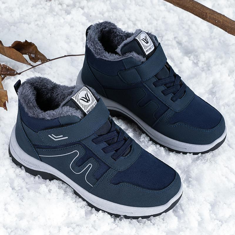 Cotton Shoes, Soft-soled Walking Shoes, Fleece Couple Snow Boots, Velcro Cotton Boots, Versatile Boots
