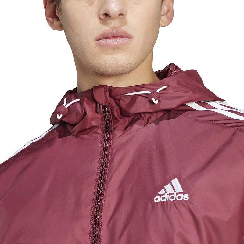 Adidas Letter Logo Print Hooded Long Sleeve Jacket Men Jackets Dark-Red IS1335