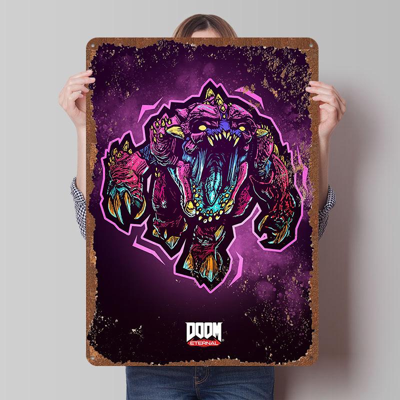 DoomS Tinplate Posters Custom Wall Art Vintage Metal Signs Retro Tin Plaque for Bedroom Decoration Gaming Home Decor Accessories