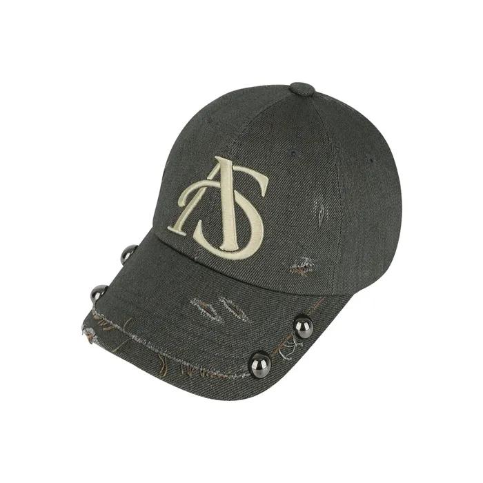 Damaged Studded Ball Cap Khaki