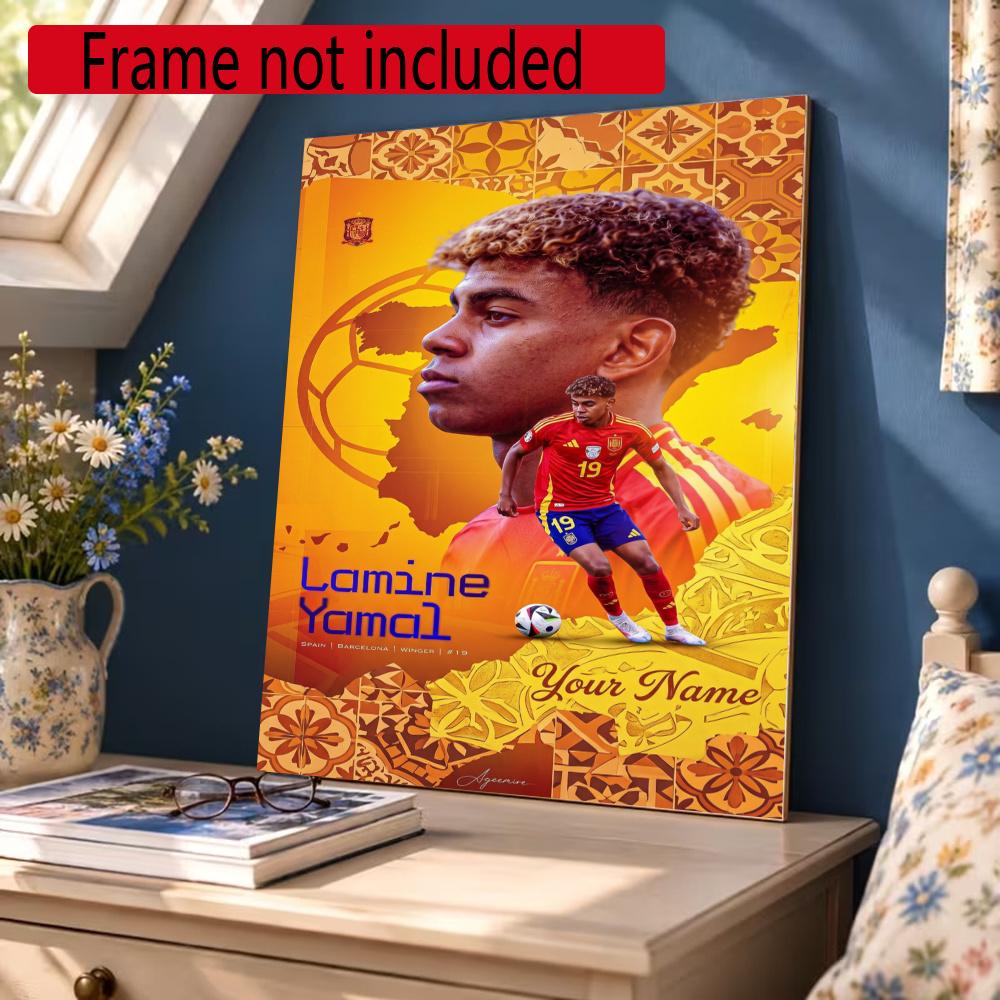 Lamin Yamal Customize Text Diamond Painting Round Diamond Mosaic Suitable For Beginners Diamond Painting Rhinestones Gift Frameless