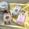 5 Paar Süße Plüsch-Capybara Fleece-Socken Verdickt Warme Schlafsocken Damen Strumpfwaren Weich Winter Bodensocken Herbst Winter