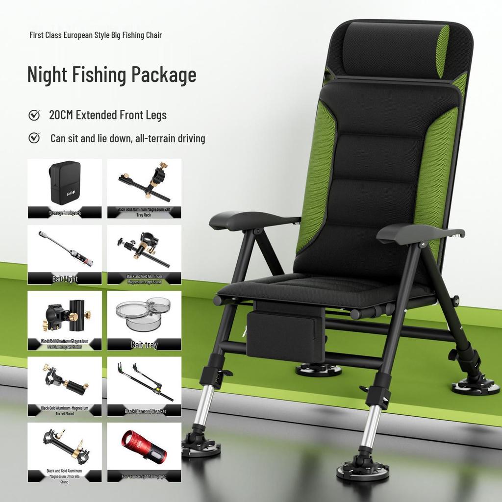 Reclinable European Multi-Functional Folding Fishing Chair