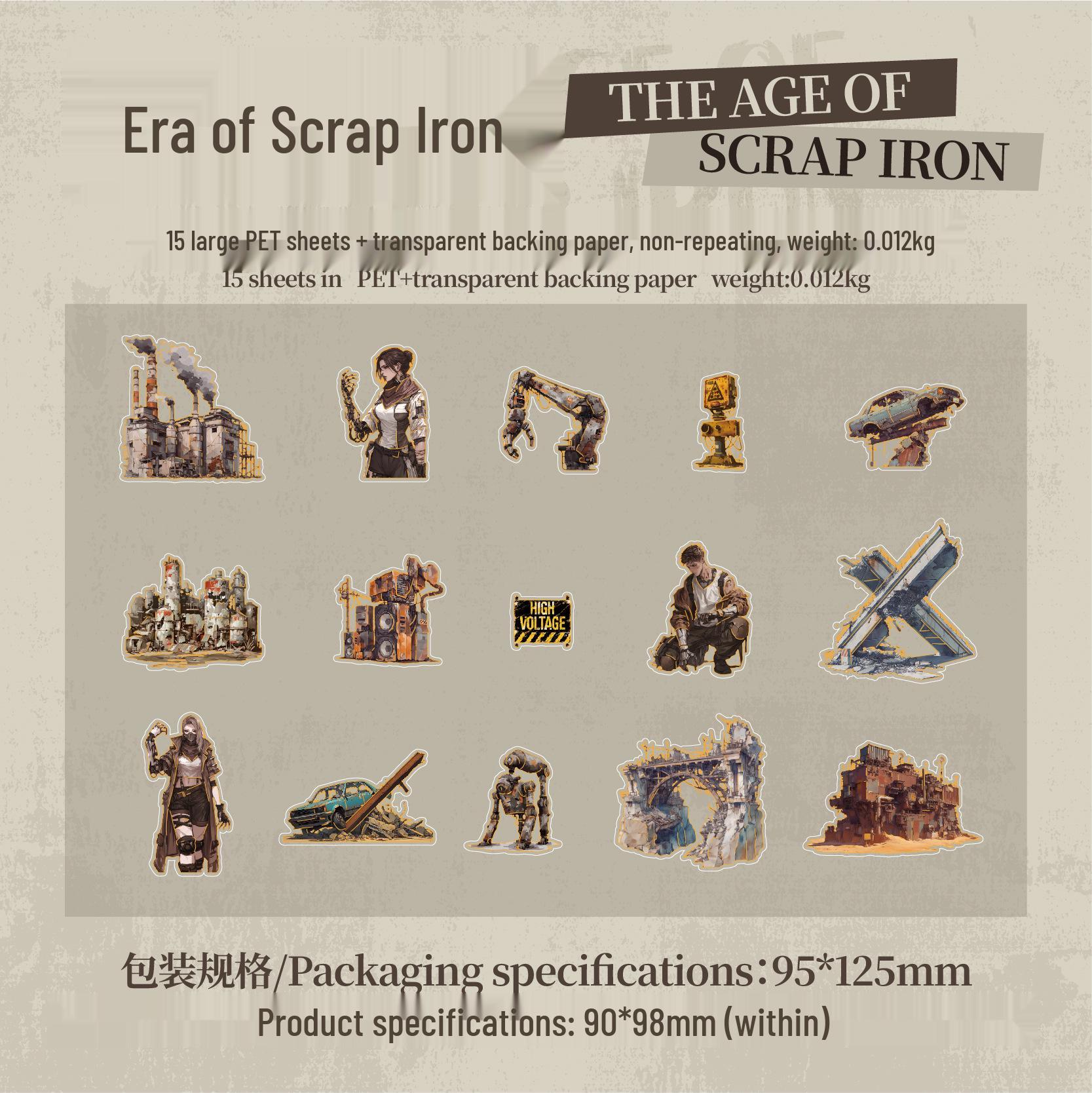 Mr. Paper Wasteland Diary Sticker Pack: Post-Apocalyptic Scenery with Hot Stamping