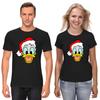 Donald Duck Christmas Short Sleeve White-Black Men's / Women's T-Shirt F190