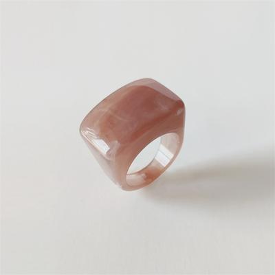 Good Mike Ring Ring Rubber Block Acrylic-Based Resin Men and Women Cross-Border European and American Shank Ring Personality Multicolor Mixed Color