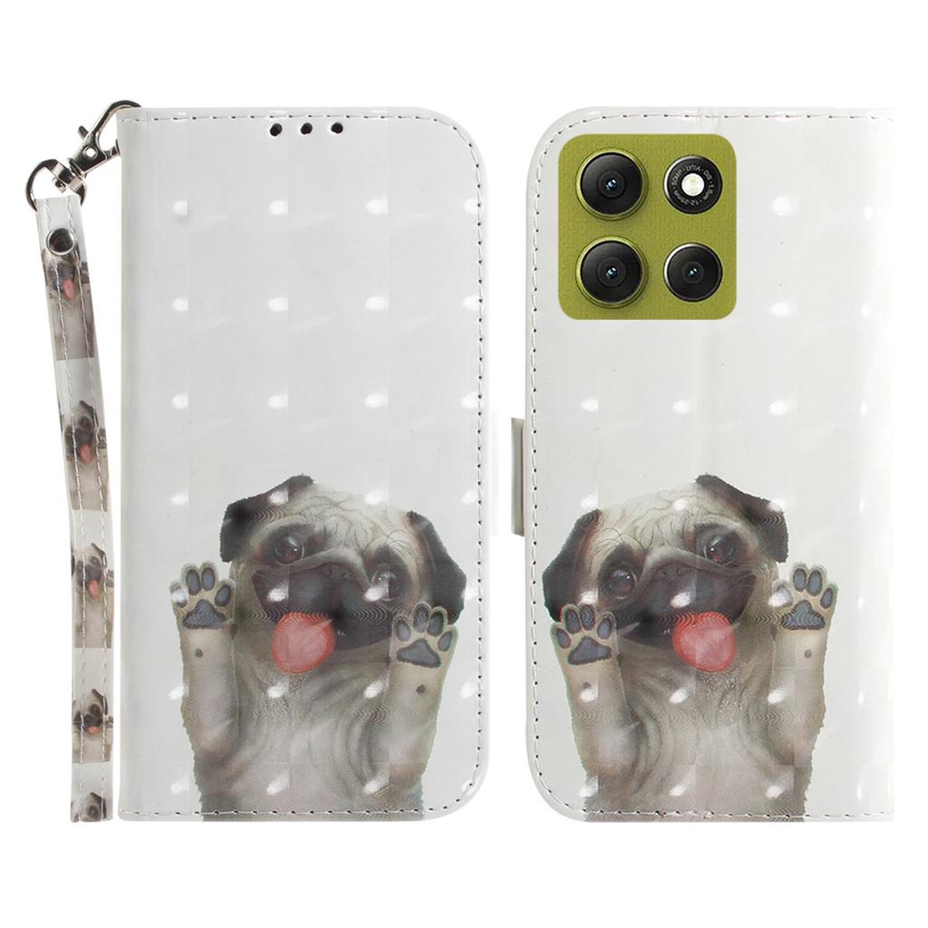 For Motorola Moto G86 5G Case Pattern Printing Leather Wallet Phone Cover with Wrist Strap