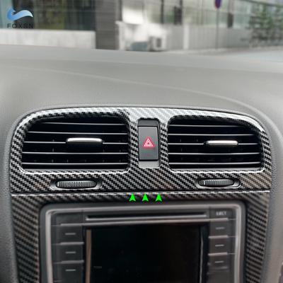 Carbon Carbon Fiber Pattern Centrální ovládání palubní deska Výstup klimatizace Ventilační lišta krytu rámu pro VW Golf 6 MK6