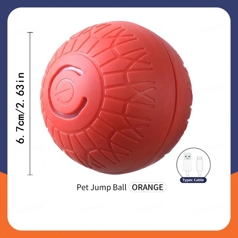 Smart Dog Toys Ball Electronic Interactive Cat Toy Pet Jump and Rolling Ball USB Automatic Moving Bouncing for Large Medium Dogs