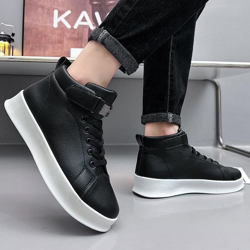 Fashion White High Top Skateboard Shoes Men Leisure Leather Platform Designer Sneakers For Men Fashion Casual Flat Men's Sports Shoes