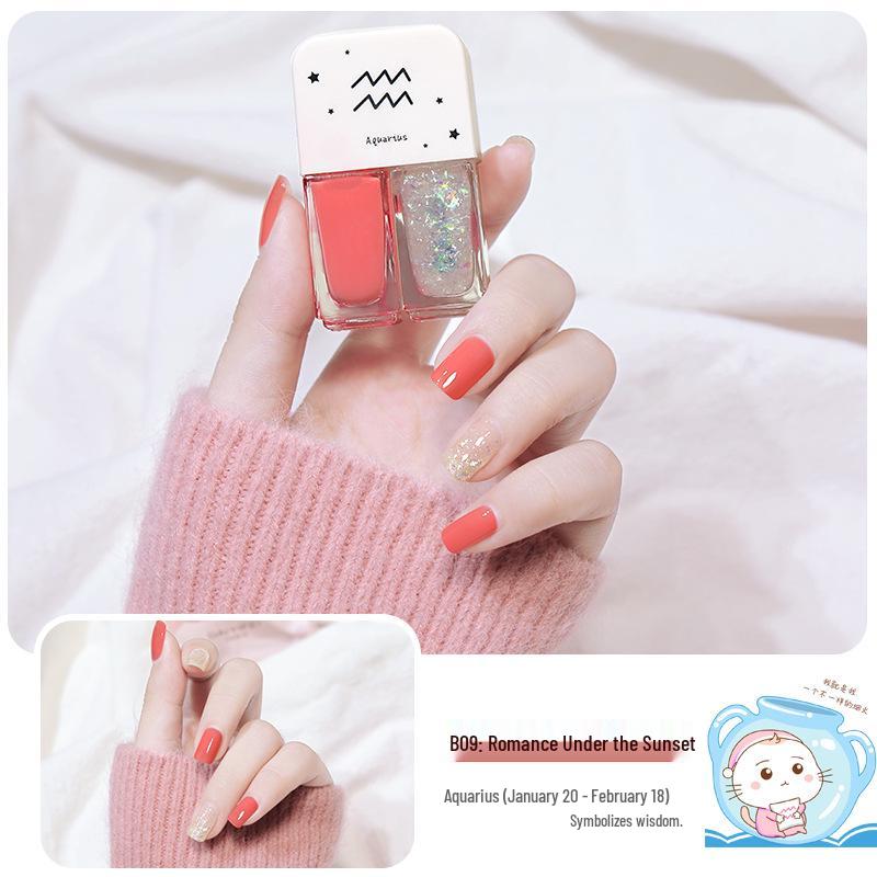 Twelve Constellations Twin Nail Polish - Quick-Dry, Long-Lasting, Peelable