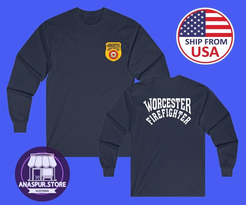 Fire Department Worcester Massachusetts Men s Navy Size S-2XL 3XL