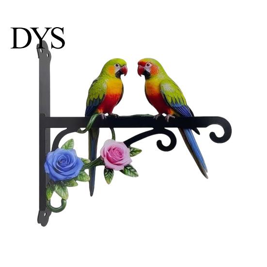 Weather Resistant Wall Hanger Metal Plant Hook Heavy Duty Hanging Basket Bracket Decorative Parrot Decor Cat Flower Butterfly for Planter Lantern Bird