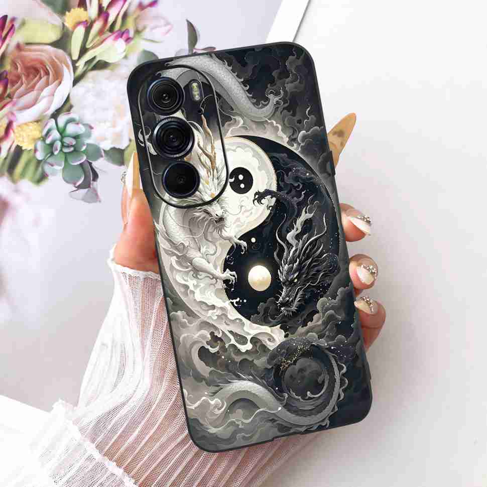 For Motorola Edge X30 5G Case Silicone TPU Black Cover For Motorola Edge X30 x30 XT2201-2 XT2201-6 Colorful Flowers Phone Casing