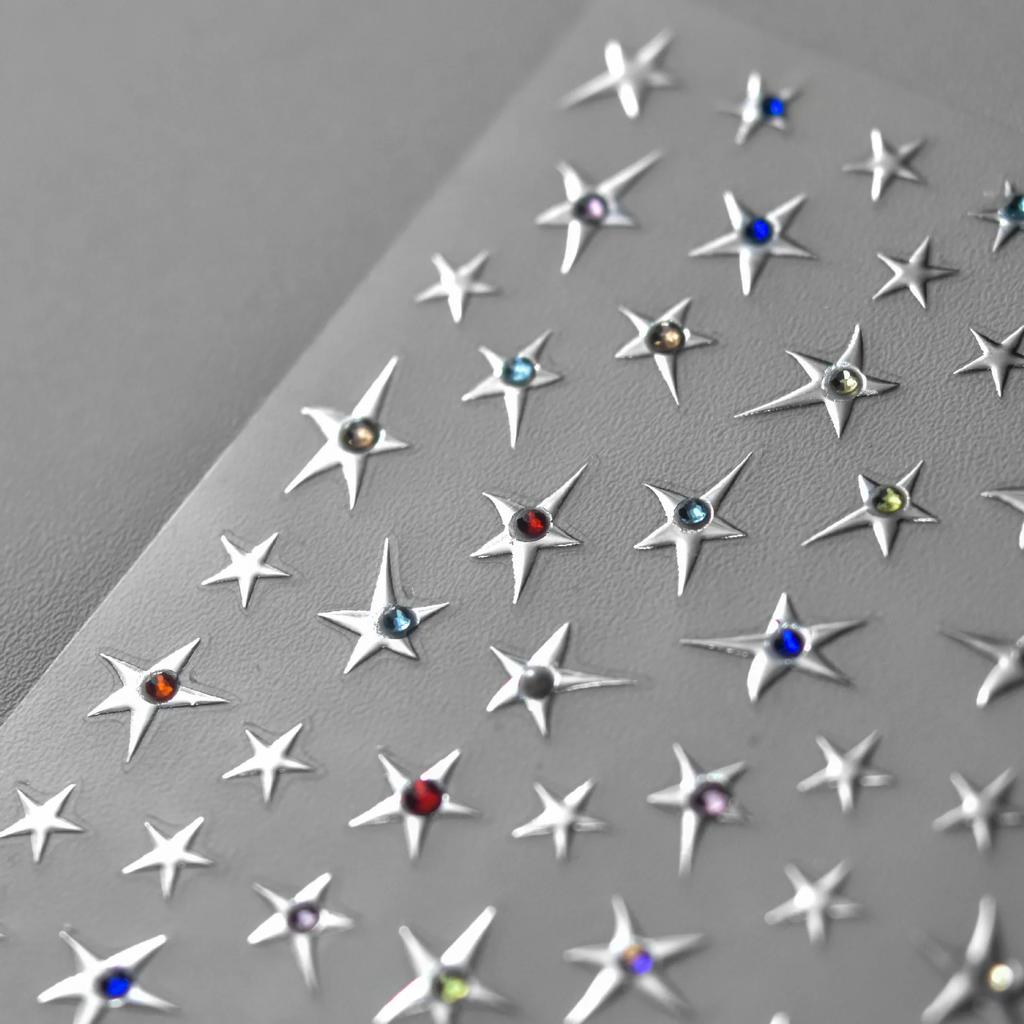 Charming Hollow Stars Love Geometric Five-pointed Star Self Adhesive 5D Nail Art Decorations Stickers Shiny Manicure Decal