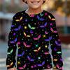 Spring and Autumn Round Neck 3D Halloween Printed Top Fashionable Casual Long Sleeved Children's Boy T-shirts