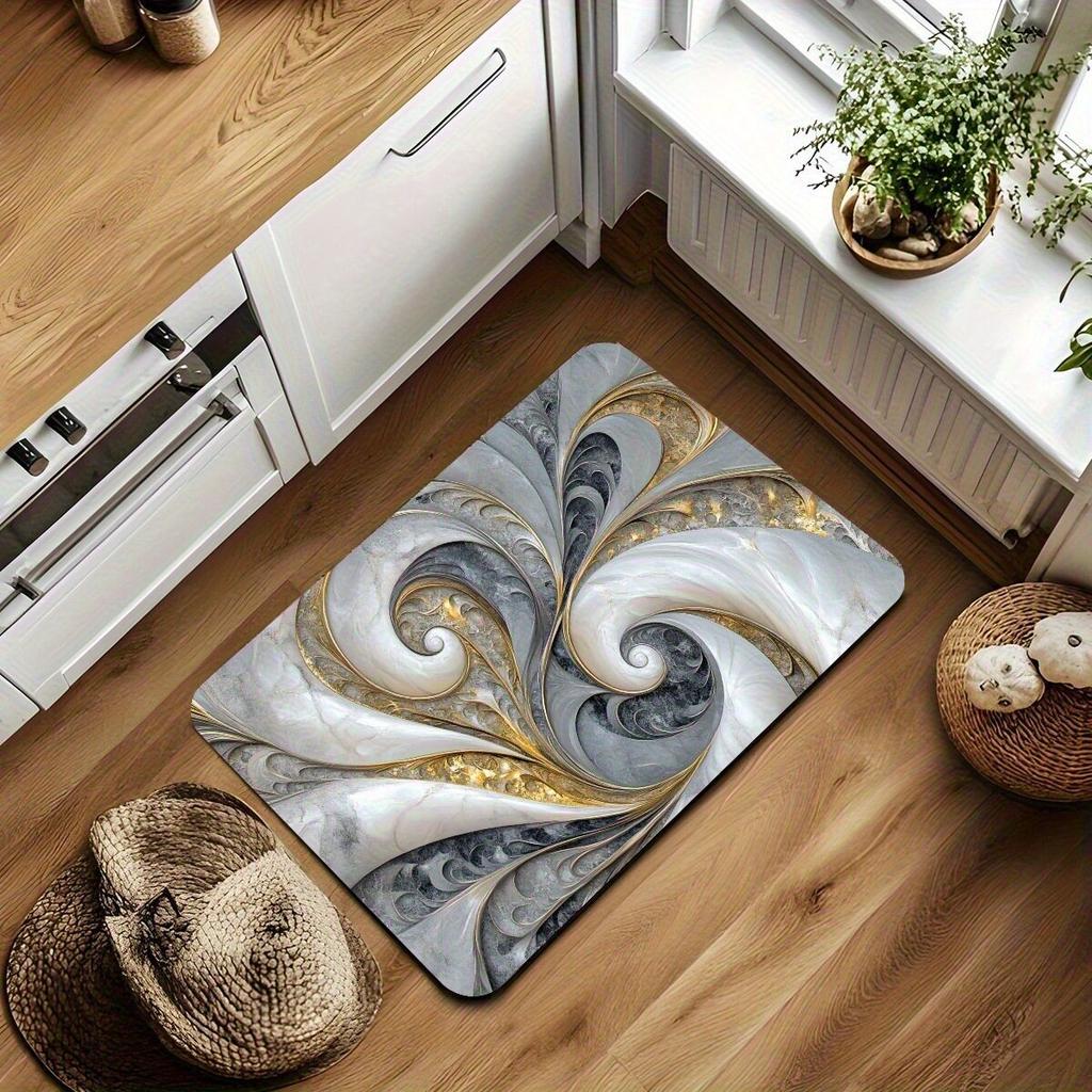 Rendering Flower Toilet Decorative Floor Mat Absorbent Bathroom Floor Mat Diatom Mud Floor Mat Absorbent Floor Mat Toilet