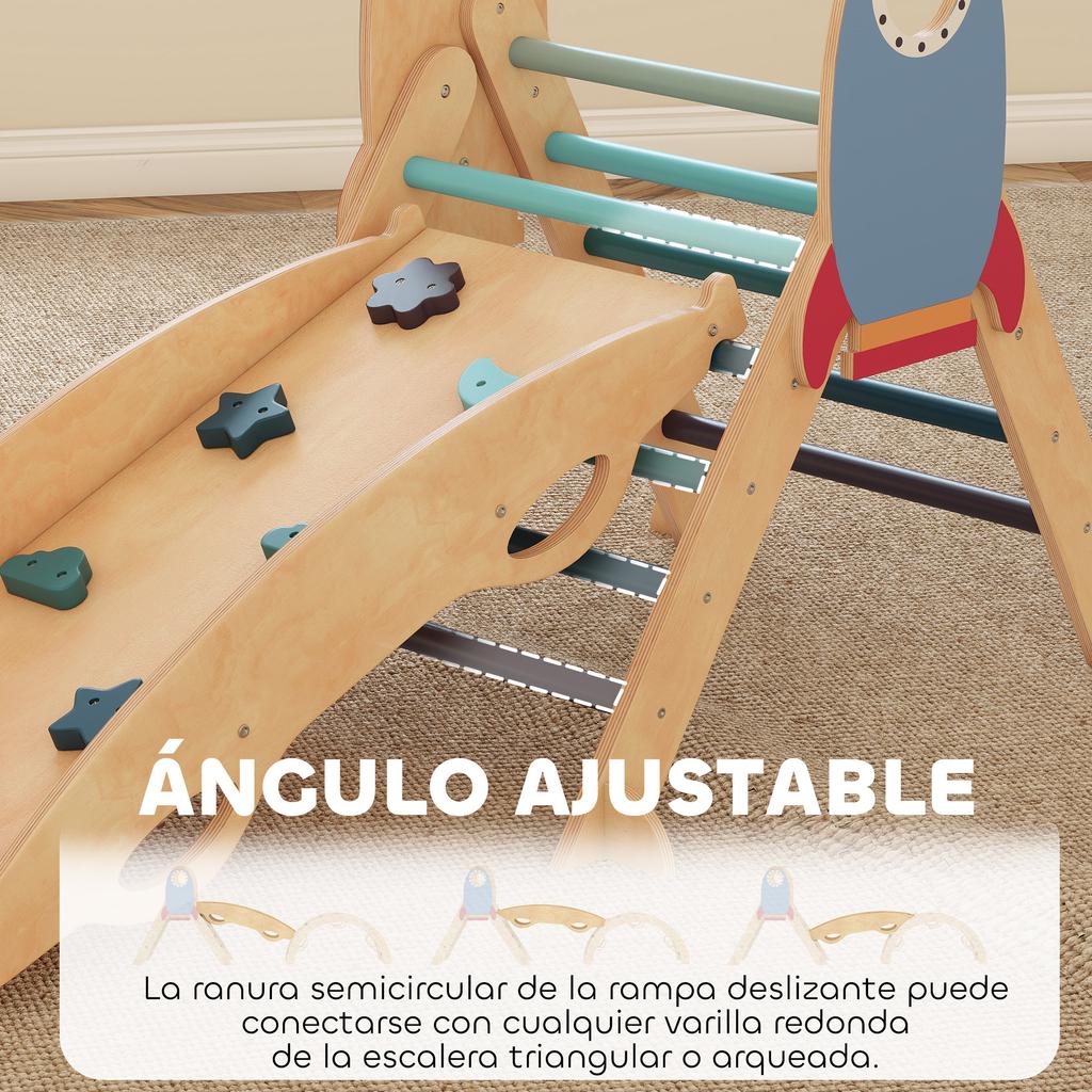 Montessori Climbing Triangle Rocket, 8-in-1, Arch, Ramp, 18-48 Months, Blue