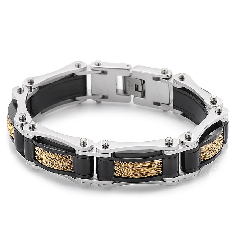 Hip Hop 15MM Men's Cool Bracelets Fashion Mesh High Quality Heavy Bracelet Best Friends Bangles Stainless Steel Party Jewelry