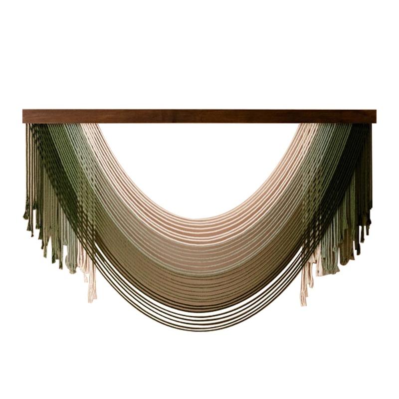 

100x70cm/100x60cm Bohemian Style Handwoven Arc-shaped Tapestry Bedroom Living Room Fringe Background Wall Hanging Decor as shown