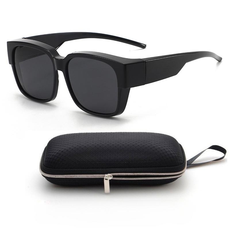 

1/2 Pcs Retro Square Polarized Sunglasses Men s & Women s Fashion Outdoor Driving Myopia Cover Mirror Trend Fishing Sunglasses black