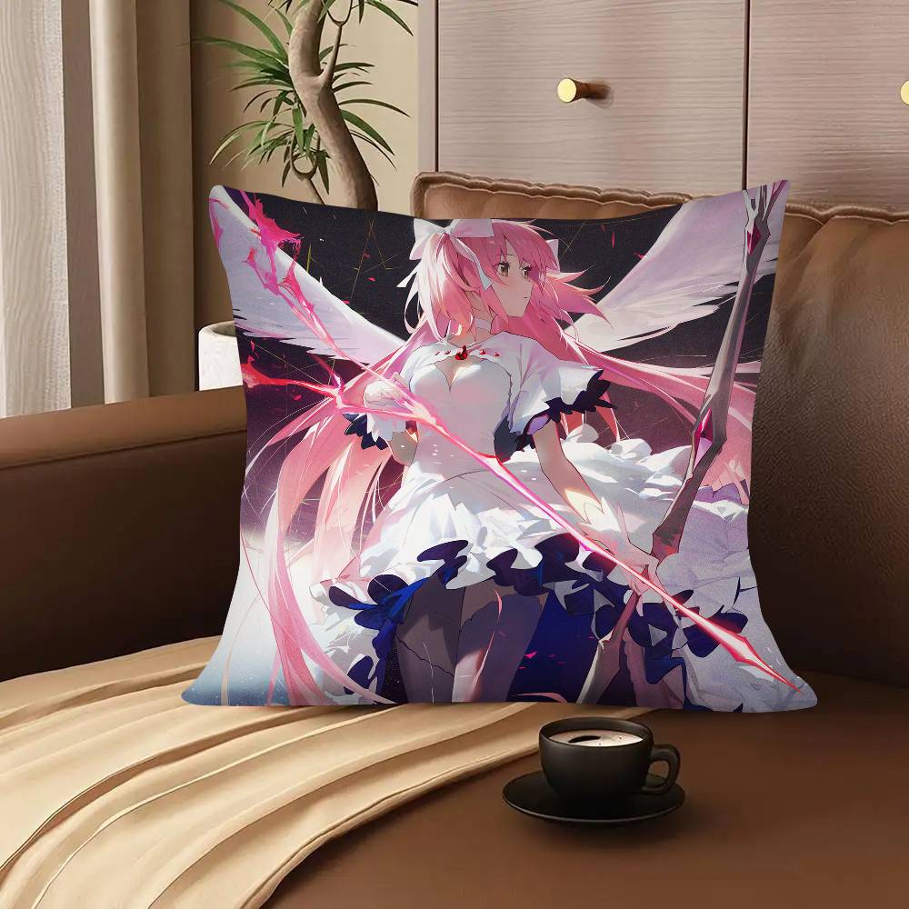 Funny Anime New Puella Magi Madoka Magica Pillow Case Fashion Square Pillowcase Bedroom Sofa Room Ins Decoration Leisure Cushion