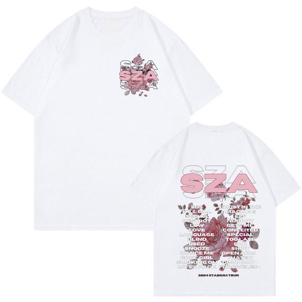 Rapper SZA SOS Australia Tour T Shirt Men Women Fashion Vintage Hip Hop Harajuku Tshirts Unisex Pure Cotton T Shirts Fans Gift