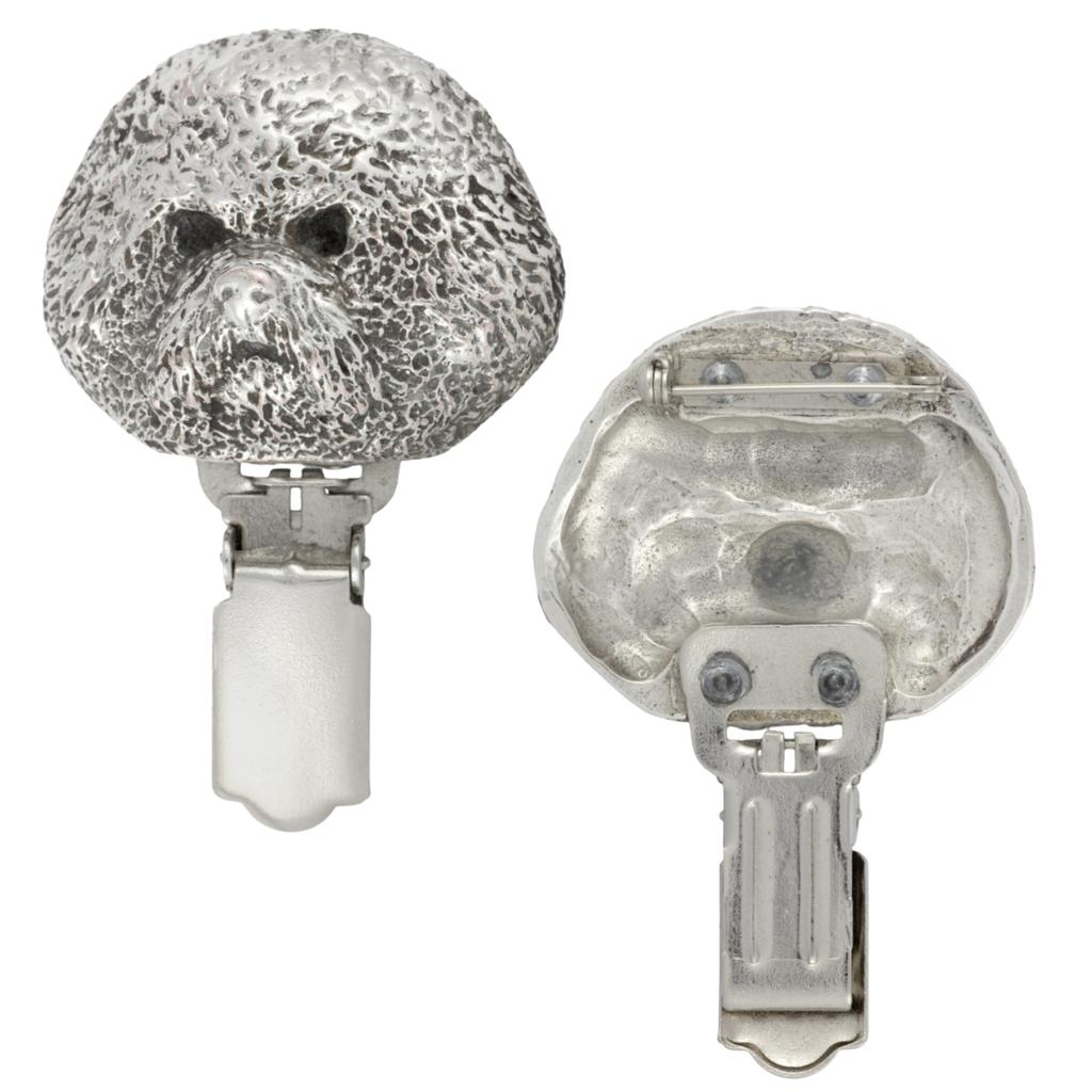 Bichon Frise, Bichon Tenerife, Bichon a poil frise – Brooch with a clip, holder for a start number – Design 02 | Art-Dog