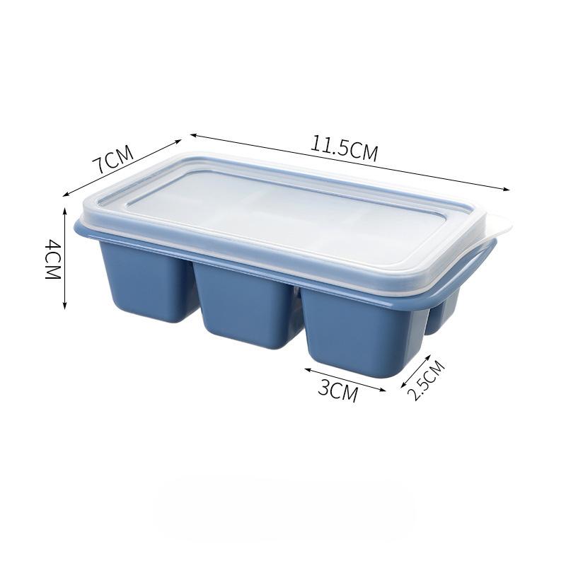 Silikonová forma na ledové kostky 6-přihrádková lednice Samodělný rychlomrazicí stroj Forma na ledové kostky s víkem