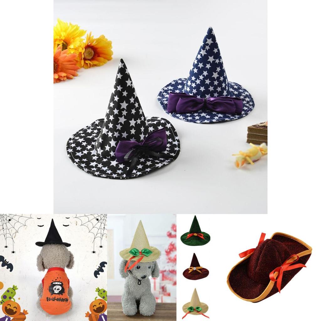 Hat Witch Halloween For Dog Cat Pet Party Fancy Dress Up Accessories Costume