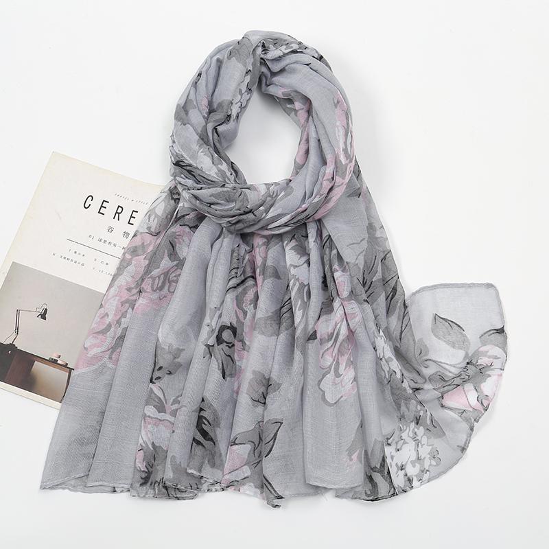 New Printed Cotton Viscose Hijab For Women Muslim Scarf Long Shawl Bandana Foulard Islamic Turban Headband Wrap Floral Headscarf