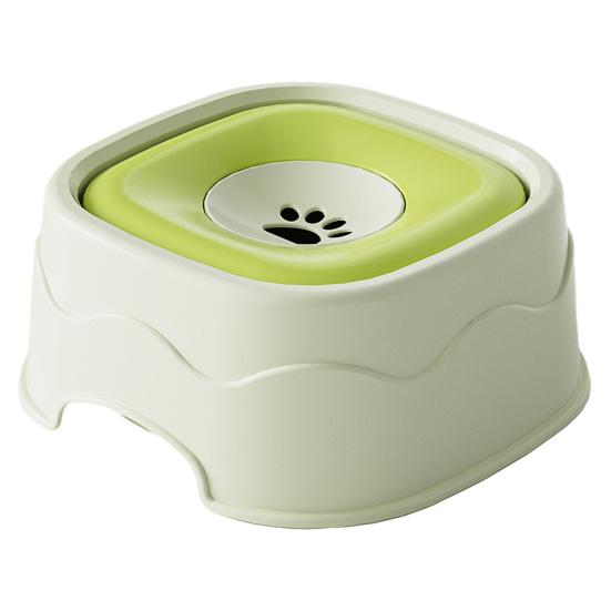 Cat Water Bowl Pet with Floating Disk, No Spill Dispenser Food Grade Plastic for Dogs Cats, Splash Proof Slow Drink Feeder Detachable Container
