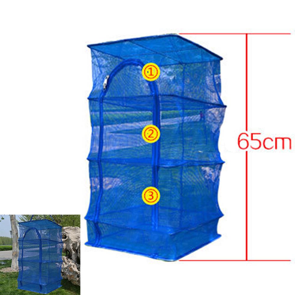 Outdoor Hanging Drying Tableware Food Dry Net 3 Layer Shelf Hang Cage Fish Rack