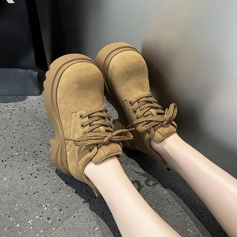 Thick-soled Martin boots women's new autumn British style small man heightening short boots versatile casual tooling boots