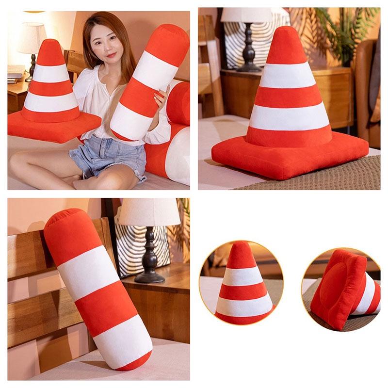 Creative Traffic Safety Cone Pillow Plush Toy For School And Kindergarten Teaching Aids